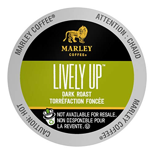 Marley Coffee Single Serve Capsules  Lively Up  Dark Roast  Compatible with Keurig K Cup Brewers  12 Count  Pack of 6