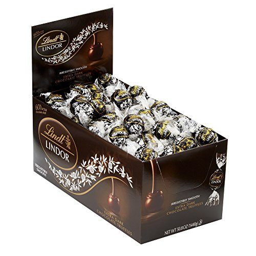 Lindt LINDOR 60 Extra Dark Chocolate Truffles  Kosher  120 Count Box  50 8 Ounce