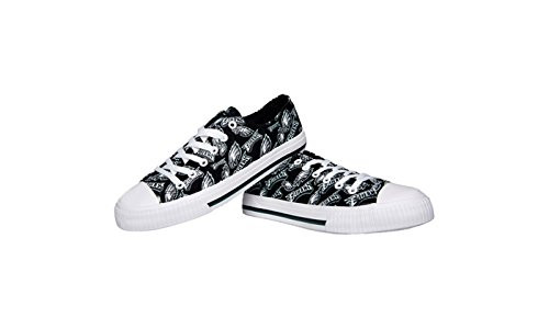 FOCO NFL Womens Low Top Repeat Print Canvas Shoe  Philadelphia Eagles  Small