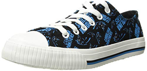 FOCO NFL Womens Low Top Repeat Print Canvas Shoe  Carolina Panthers  Medium