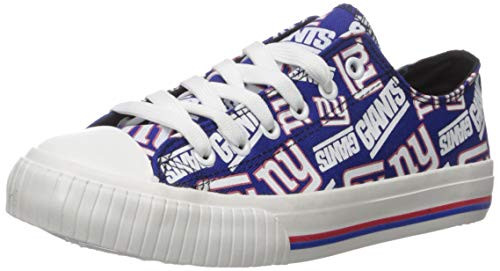 FOCO NFL Womens Low Top Repeat Print Canvas Shoe  New York Giants  Large