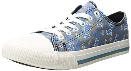 FOCO NFL Detroit Lions Women s Low Top Repeat Print Canvas Footwear  Team Color  X Large
