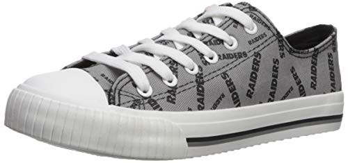 FOCO NFL Oakland Raiders Women s Low Top Repeat Print Canvas Footwear  Team Color  X Large
