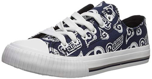 FOCO NFL LA Rams Women s Low Top Repeat Print Canvas Footwear  Team Color  Xx Large
