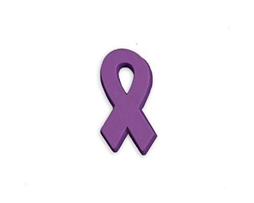 50 Pack Crohns Disease Purple Ribbon Awareness Silicone Pins  50 Pins in a Bag