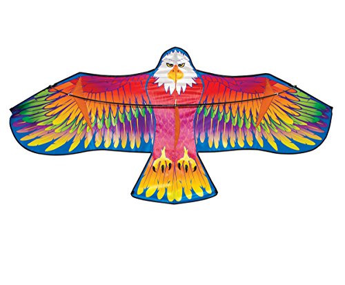 In the Breeze Spectrum Eagle - Single Line Kite - Satin Polyester Fabric with Fiberglass - Kite Line and Bag Included