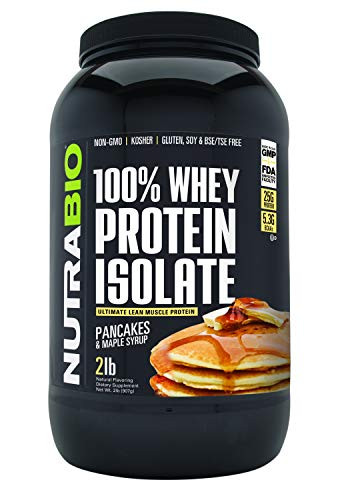NutraBio 100 Whey Protein Isolate  Pancakes and Maple Syrup  2 Pounds
