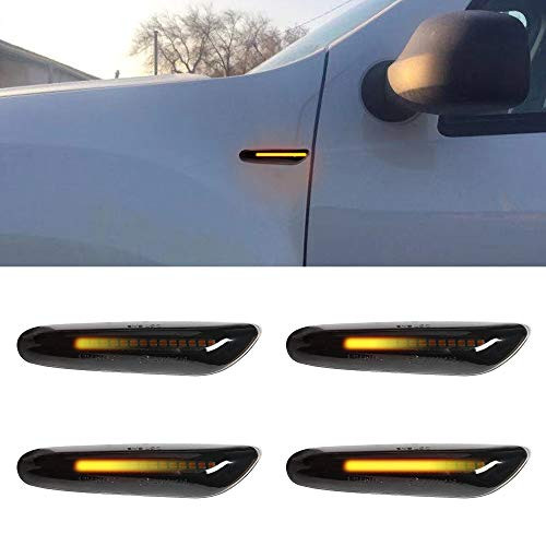 Amber LED Side Marker Turn Signal Light 2 Packs for BMW E90 E91 E92 E93 E46 E53 X3 E83 X 1 E84 E81 E82 E87 E88  Smoked Lens