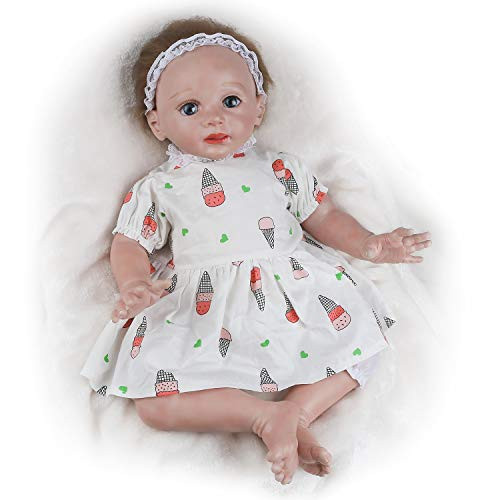 Vollence 22 inch Reborn Baby Doll  Lifelike Vinyl Doll Newborn Baby Doll  Realistic Real Baby Doll