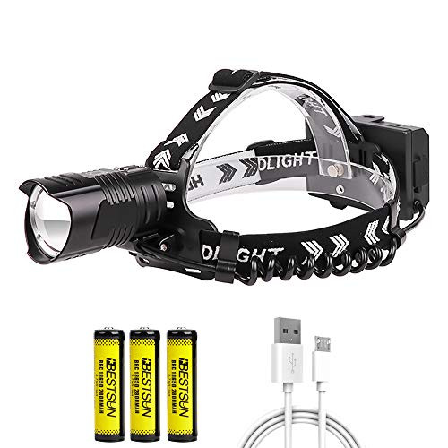 Super Bright XHP90 Headlamp Waterproof Zoomable Headlamp with 3 Modes 5000 Lumens Rechargeable LED Headlamp for Caving Camping Cycling and Night Observation Batteries Included Super Bright XHP90 Headlamp Waterproof Zoomable Headlamp with 3 Modes 5000 Lumens Rechargeable LED Headlamp for Caving Camping Cycling and Night Observation Batteries Included
