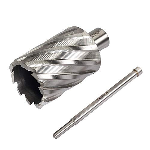 Annular Cutter JESTUOUS 3 4 Inch Weldon Shank 1 3 4 Cutting Diameter 2 Cutting Depth with Pilot Pin Slugger Bits Two Flat HSS Kit for Magnetic Drill Press 1 Piece