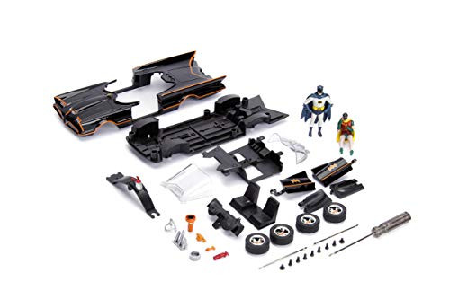 Jada Toys DC Comics Batman Classic TV Series Batmobile DIE-CAST Car Model Kit, 1: 24 Scale Vehicle & 2.75" Collectible Metal Figurine, Build N Collect