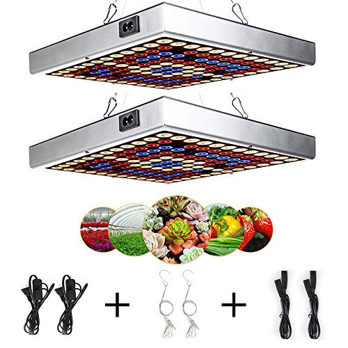 LED Grow Light for Indoor Plants  AmmToo LED Grow Light  45W Panel Growing Lamp Full Spectrum with IR   UV LED for Indoor Plants Seedling Vegetable and Flower Succulents  2PCS