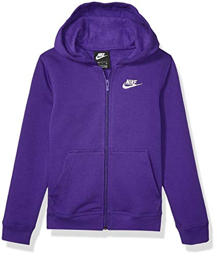 Nike Boy s NSW Club Full Zip Hoodie  Court Purple Court Purple White  Small