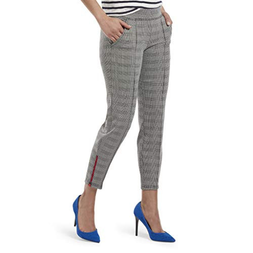HUE Women s Loafer Skimmer Legging  Assorted  Glen Plaid Black  Small