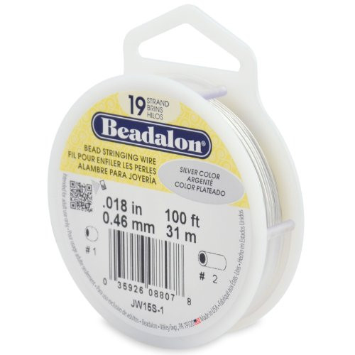Beadalon 19 Strand 0 018   0 46 mm  100 ft  30 5 m  Silver Color Bead Stringing Wire