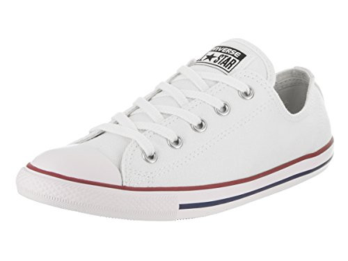 Converse Women s Dainty Canvas Low Top Sneaker  White  5 M US