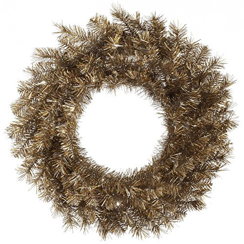 Vickerman A149130 Metal Mix Tinsel Wreath with 180 Tips  30   Unlit