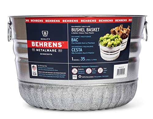 Behrens 32S 1 Bushel Basket Round Galvanized Steel Tub