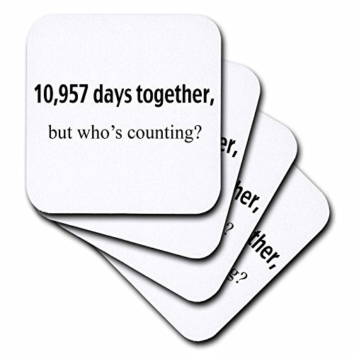 3dRose cst 112213 4 10 957 Days Together but Whos Counting  Happy 30th Anniversary Ceramic Tile Coasters  Set of 8