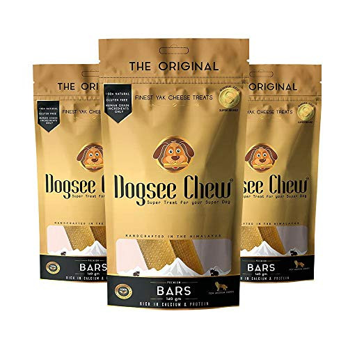Dogsee Chew Dog Dental Chews   Long Lasting Dog Chews for Medium Dogs   Yak Cheese Flavored Himalayan Dog Chew That Will Lower The Chances of Plaque and Tartar Growth   2 Bars Per Pack   Pack of 3