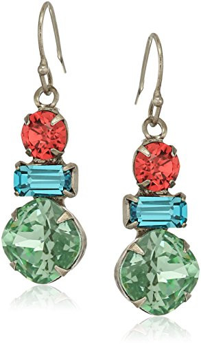 Sorrelli Womens Vivid Horizons Geometric Crystal Drop Earrings  Blue  1 5