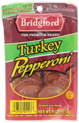 Bridgford Turkey Pepperoni  Sliced  Net Wt 4 Oz Packages  Pack of 6