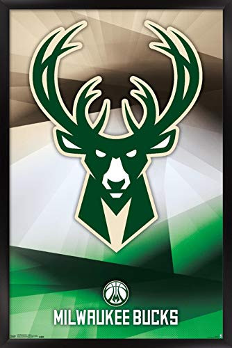 Trends International NBA Milwaukee Bucks   Logo 16 Wall Poster  22 375  x 34   Black Framed Version