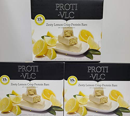 3 Box Value Pack  21 Servings  Proti Fit VLC  Zesty Lemon Low Carb 15g Protein Diet Bar   High Fiber Weight Loss Snack Post Workout Protein Bar Bar   Gluten Free