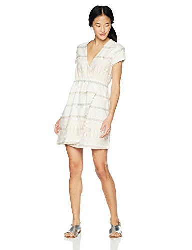 RVCA Junior s Rose WRAP Dress  Vintage White  L