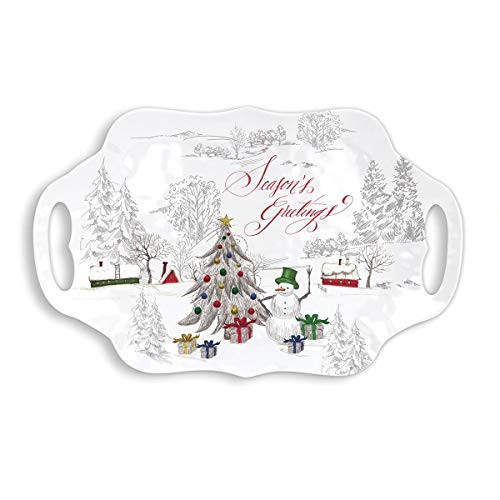 Michel Design Works Melamine Serveware Serving Tray  Seaon s Greetings