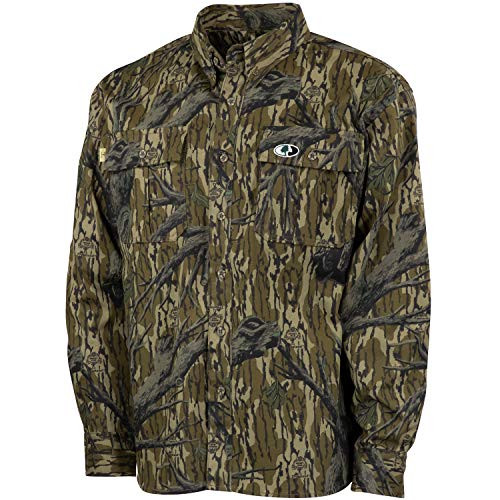 Mossy Oak Cotton Mill 2 0 Long Sleeve Camo Hunting Shirts for Men  X Large  Original Treestand