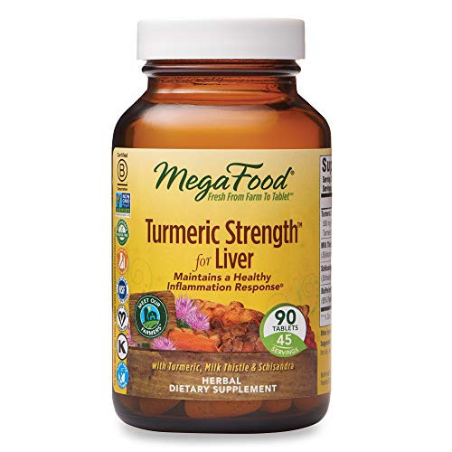 MegaFood  Turmeric Strength for Liver  90 Tablets  Maintains a Healthy Inflammation Response  Vitamin and Herbal Dietary Supplement Vegan  45 Servings