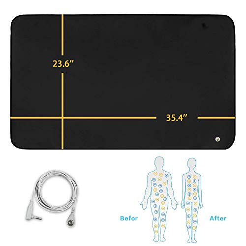 Alfredx Grounding Mat Universal Earth Connected with Cord Grounded Sleeping Therapy Foot Therapy Grounding Mat Protection  Reduce Inflammation  Sleep Assist Balance Blood Circulation 35 4 x 23 6