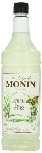 Monin Flavored Syrup  Lemon Grass  33 8 Ounce Plastic Bottles  Pack of 4