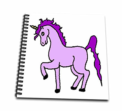 3dRose db_37470_1 Cute Pink and Purple Unicorn Drawing Book, 8 by 8-Inch