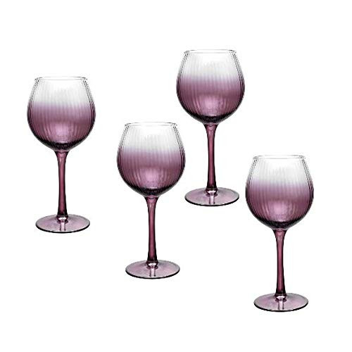Spode Kingsley Wine Glass  Set of 4   Plum Ombre Finish  Glassware