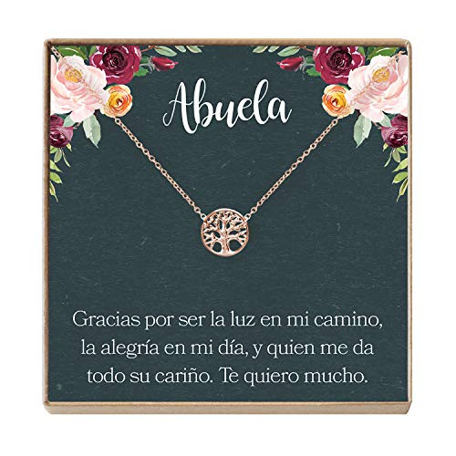 Collar Regalo Para Abuela  Día de la Madre  Cumpleaños  Día de la Mujer  Tree  rose gold plated brass  NA