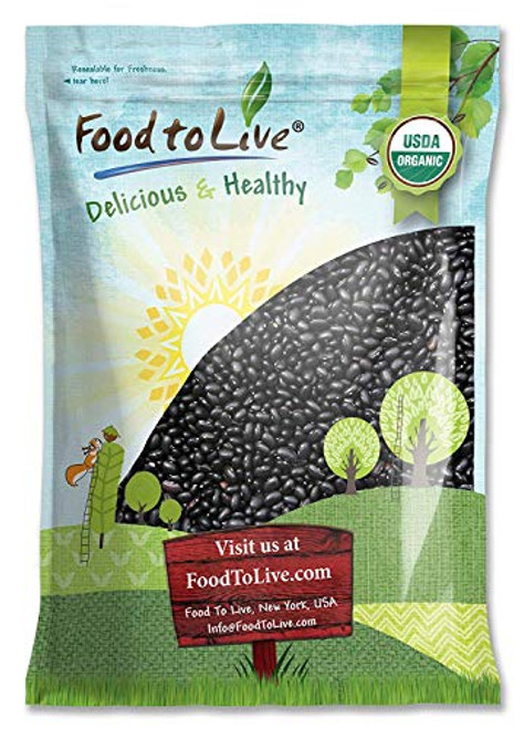 Organic Black Turtle Beans  10 Pounds   Dried  Non GMO  Kosher  Raw  Sproutable  Vegan  Bulk