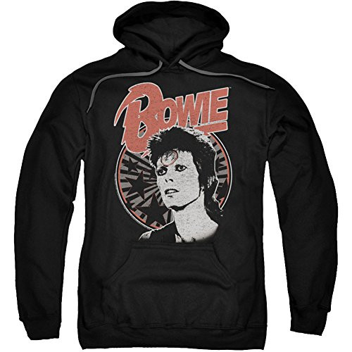 Trevco David Bowie Space Oddity Adult Pull Over Hoodie Large Black