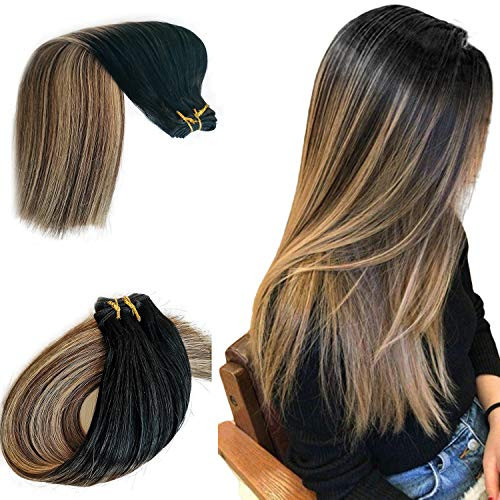 Virgin Remy Sew in Hair Extensions Human Hair Weave Bundles Virgin Real Remy Hair Extensions Ombre Balayage Hair Color 1B Black Roots Fading to 6 Cheust Brown and 27 Honey Blonde 100g Bundle 16 Virgin Remy Sew in Hair Extensions Human Hair Weave Bundles Virgin Real Remy Hair Extensions Ombre Balayage Hair Color 1B Black Roots Fading to 6 Cheust Brown and 27 Honey Blonde 100g Bundle 16