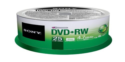 Sony 25DPW47SP DVD RW 4X 4 7GB Spindle Rewritable DVD  25 Pack