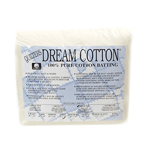 Quilters Dream Natural Cotton Deluxe Batting (93in x 72in) Twin