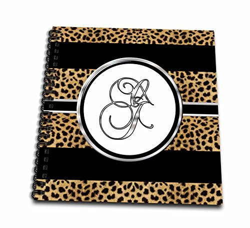3dRose db_180676_1 Elegant Cheetah Animal Print Monogram Letter G Drawing Book, 8 by 8-Inch