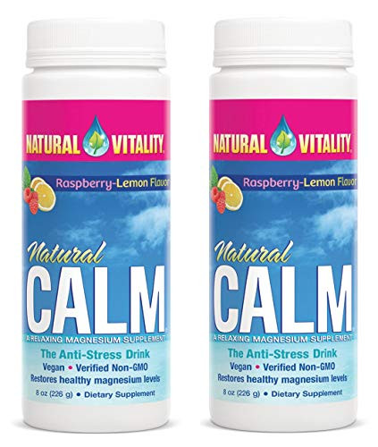 Natural Vitality Natural Magnesium Calm  Raspberry Lemon  8 Ounce  2 Pack