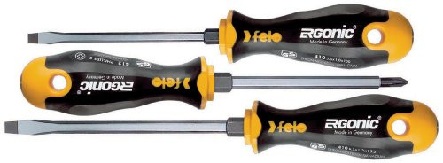 Felo 07157 53173 Ergonic Slotted and Phillips Screwdrivers  Set of 3