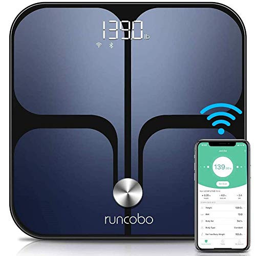 Digital Scale   Wi Fi Bluetooth Auto   Switch Smart Scale Digital Weight  Body Fat Scale for Weight  14 Body Composition Monitor with iOS  Android APP  Support Multiple Users  Auto   Recognition