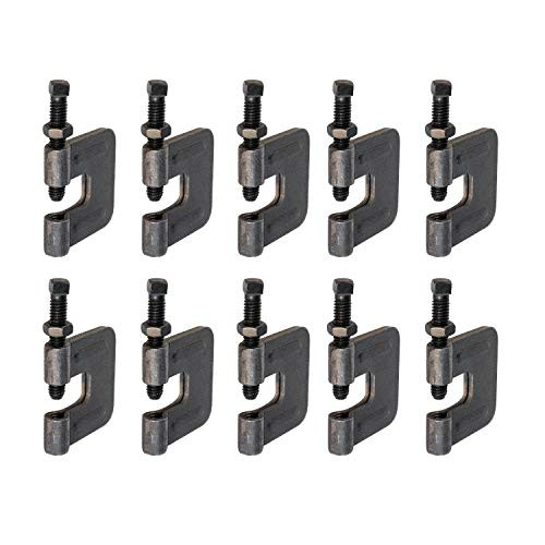 Highcraft DMDN C38 10 C Beam Rod Anchor Wall Ceiling Mount Vertical Piping Support Clamp for Copper  PVC Tubing  3 8 in  Uncoated Steel  10 Pack