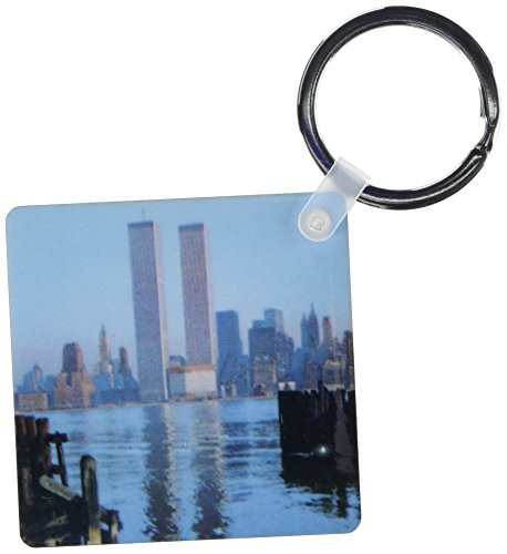 3dRose Vintage Twin Towers II - Key Chains, 2.25 x 4.5 inches, set of 4 (kc_16862_2)