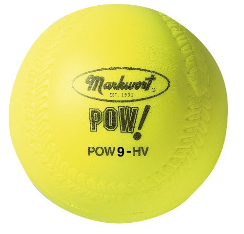 Markwort POW Ball Baseball (Dozen), Hi-Vis Yellow, 9-Inch